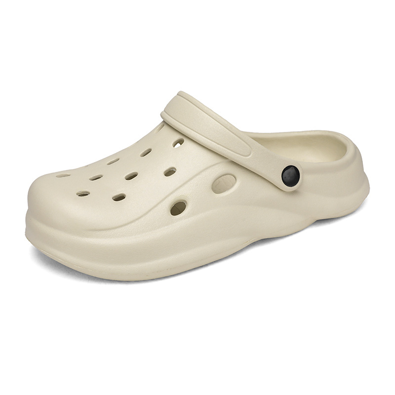 Zapatos con agujeros para hombres en verano, pantuflas semi-Baotou, zapatos de jardín para mujeres, sandalias y pantuflas de plataforma, zapatos de playa antideslizantes para parejas