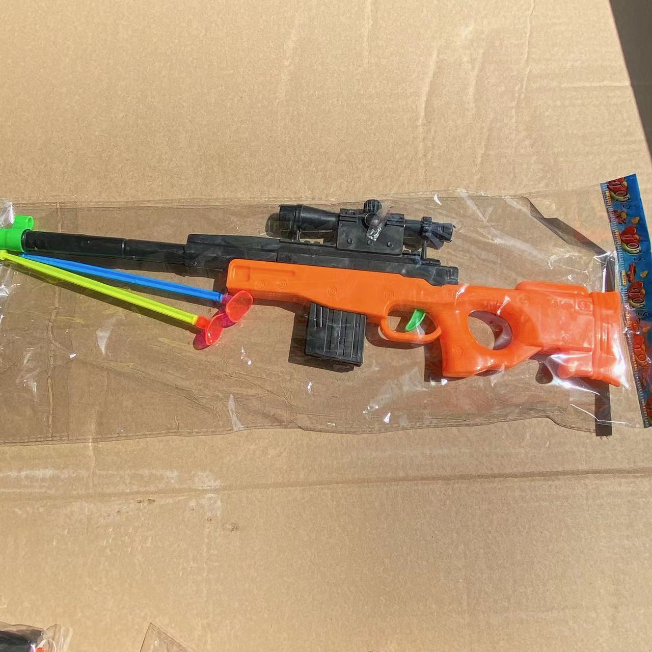 Pistola de francotirador de juguete para niños Pistola de caza de pollo Pistola de bala de cuero suave Pistola de francotirador de Primavera de prensa 2 yuanes Grandes almacenes al por mayor