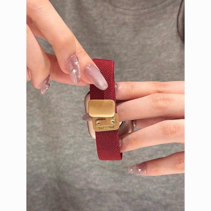 Suitable for Apple 11 Watch, Fine Nylon Magnetic Iwatchs10 Autumn and Winter 987 Woven Wristband Se, Sporty and Comfortable