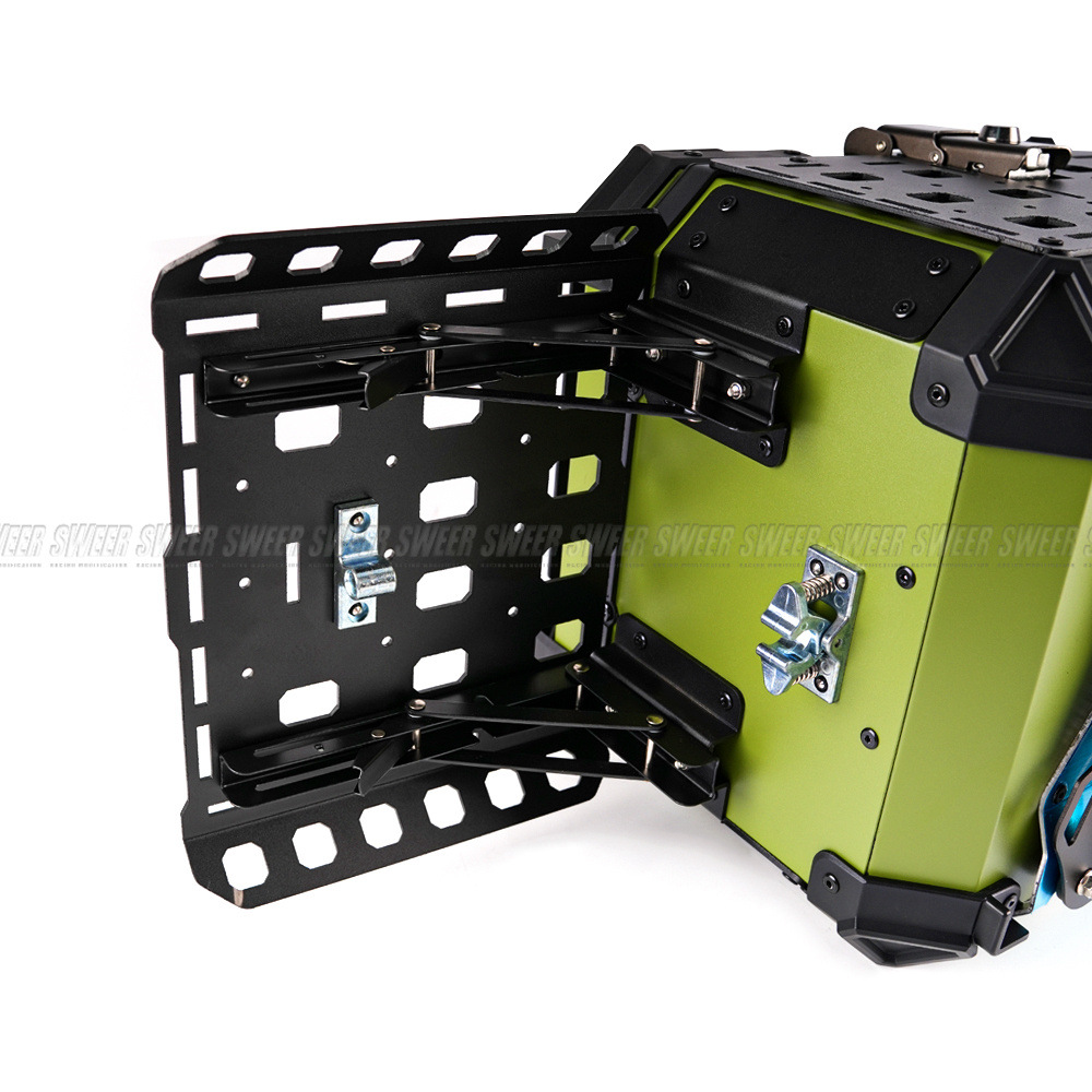 45L Motorcycle Aluminum Alloy Tail Box Foldableing Armor New Aluminum Alloy Quick Release Waterproof and Anti-Collision Trunk