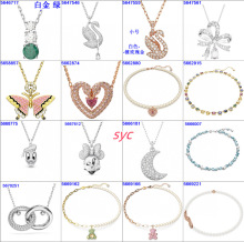 跨境施家天鹅跳动的心恶魔之眼项链采用施华洛世奇水晶元素锁骨链