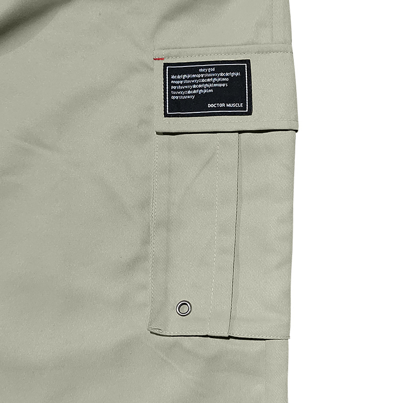 Herrenbekleidung Gewebte Stoffhose mit Kordelzug und mehreren Taschen, einfarbig, lässige Arbeitshose_voghion.com