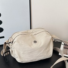 2025新款时尚百搭女单肩包韩版休闲简约手机包多层斜跨帆布包时尚