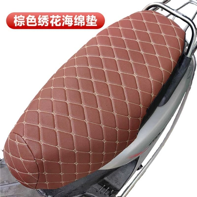 Electric car cushion – winter cushion - brown-embroidered-sponge-pad-s-size