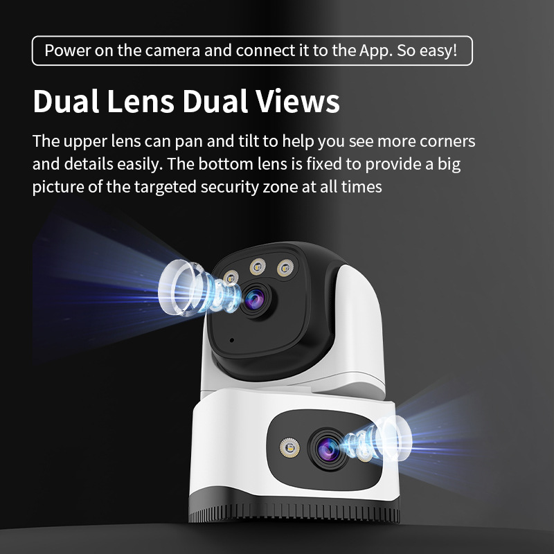 4G Hawk Mirar O-KAM Pro Monitoreo de imagen de doble lente Smart Wifi HD Cámara de visión nocturna doméstica
