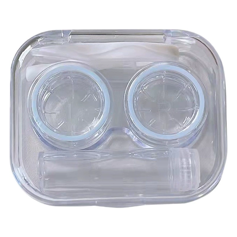Универсальная коробка для контактных линз, без поворотного колпачка, высококачественная, прозрачная, видимая, холодный стиль, простая и портативная коробка для контактных линз.