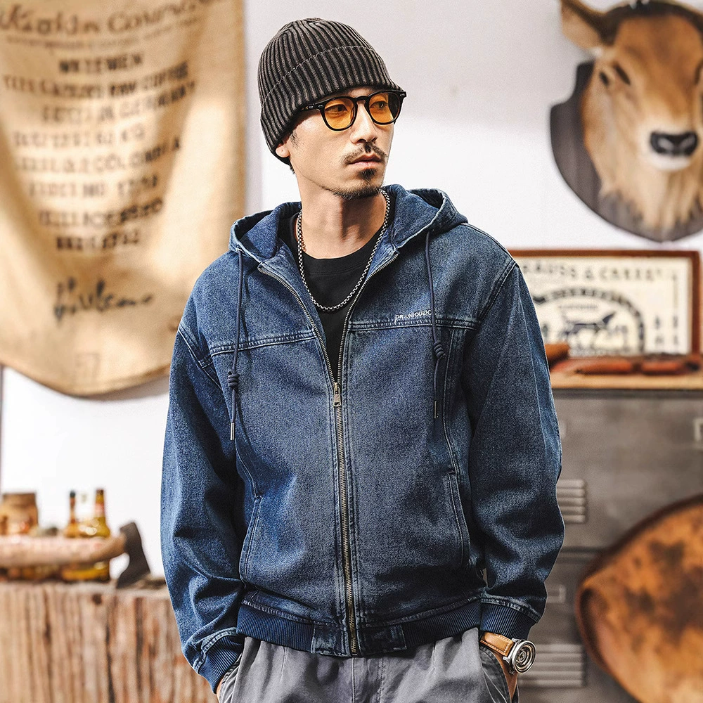 Американский ретро Daning моется и бархатная джинсовая куртка мужской зимний свободный тренд
