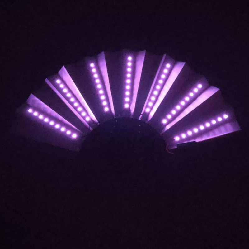 8-pulgadas luminoso ventilador luminoso colorido LED luminoso plegable ventilador bar discoteca fiesta escenario atmósfera props