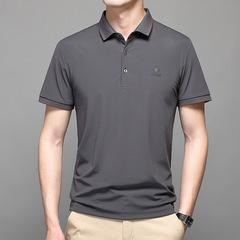 父の夏服錦アンモニア半袖tシャツ中年男性襟poloシャツ中高年男性服夏の薄い上着