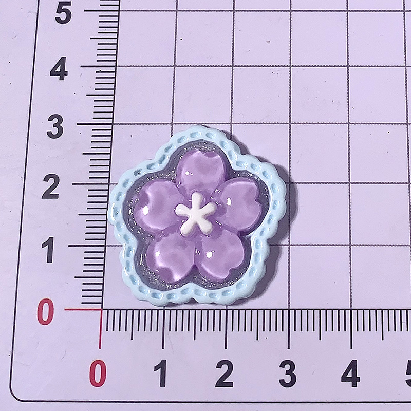 Doble capa de brillo fino accesorios de resina de flor pequeña caja de teléfono celular crema pegamento DIY cabello cabeza cuerda taza de agua material colgante hebilla de zapatos