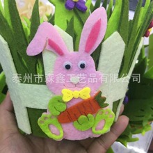 源头厂家供应复活节系列无纺布装饰手提篮子鸡蛋糖果喜蛋收纳礼盒