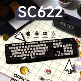 无线键盘鼠标套装可爱图案键帽无线套装男女高颜值办公厂家直销