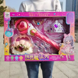 绚丽灯光音乐魔法棒饰品女孩过家家儿童玩具培训班招生礼品批发