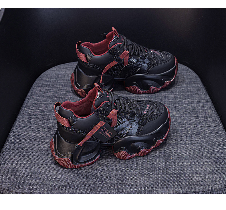Giày sneaker nữ đế dày platform tăng chiều cao phong cách thể thao thời trang xuân hè 2026 — M2707 màu chì, M2707 màu be, M2707 màu đen chi tiết 30