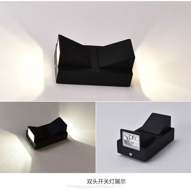 led al aire libre impermeable luz de pared superior e inferior escalera de pared cerrada pasillo balcón lámpara de pared de cabeza única lámpara de pared super brillante pasillo doméstico