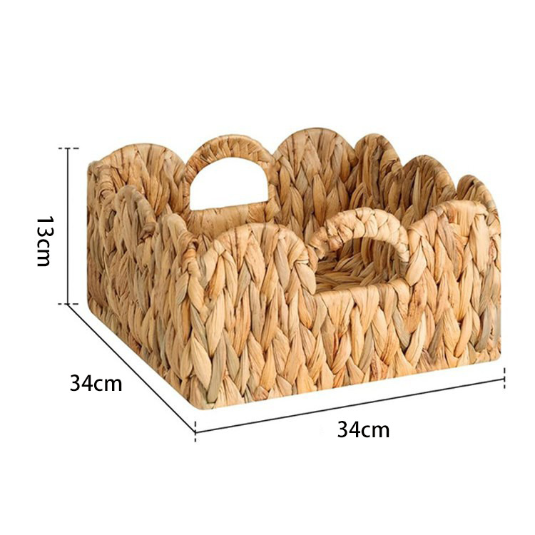 Venta caliente transfronteriza cesta de almacenamiento de paja hecha a mano rectangular calabaza de agua caja de almacenamiento de hierba libro de juguete cesta de almacenamiento de artículos diversos