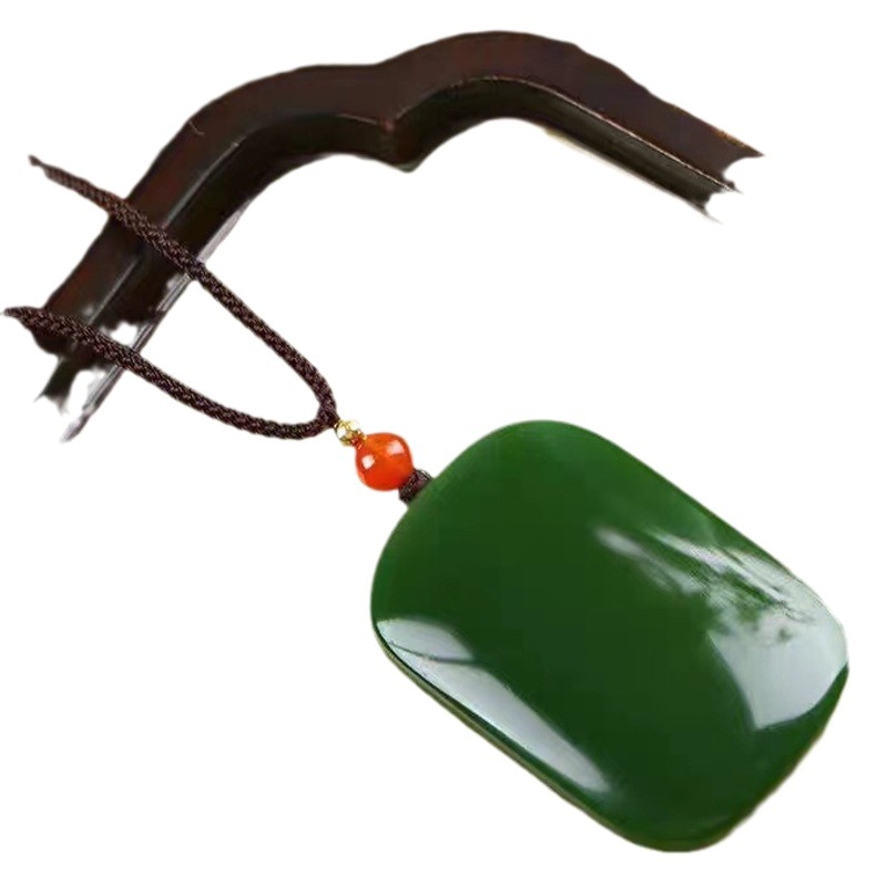 Imitation Hetian jade safe pendant couple necklace sweater chain accessories live clothing store gift