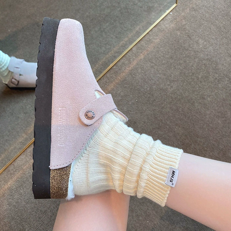 Туфли Birken на толстой подошве женщины осень и зима 2024 новая плюшевая шерсть