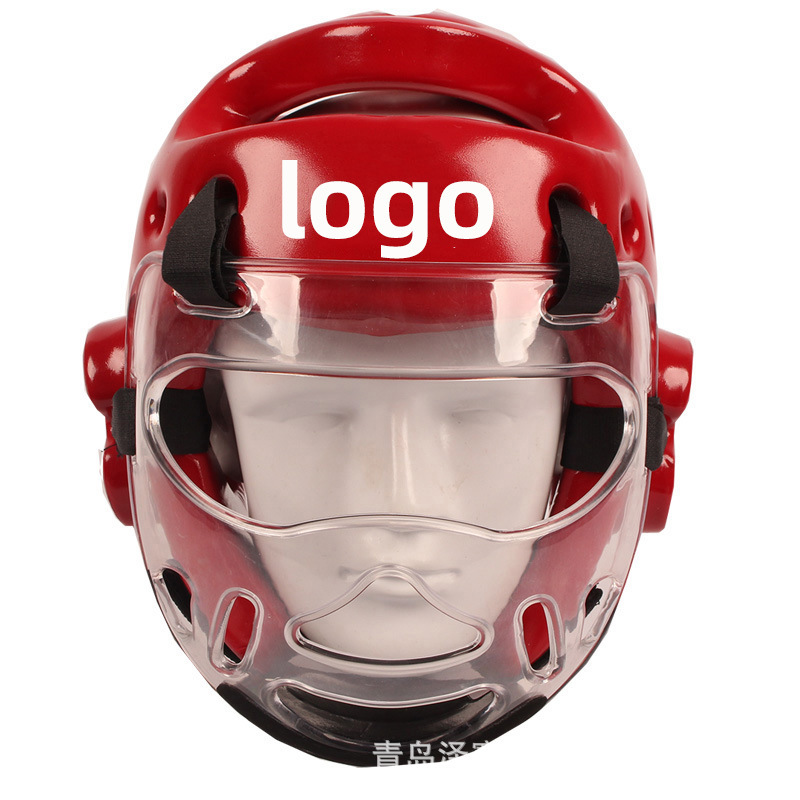 Ready-Made Custom Karate and Taekwondo Helmets Nbr Foam Red and Blue Helmets Head Protection Headgear Gym Custom Protective Gear