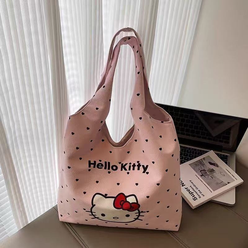 New 2026 versatile, casual, and cute KT cat-themed large-capacity student tote bag, suitable for commuting and shopping, with a relaxed style – Model B49