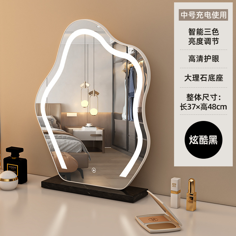 Espejo de maquillaje de escritorio con lujo nuevo LED inteligente dormitorio principal espejo de梳妆台 mayorista