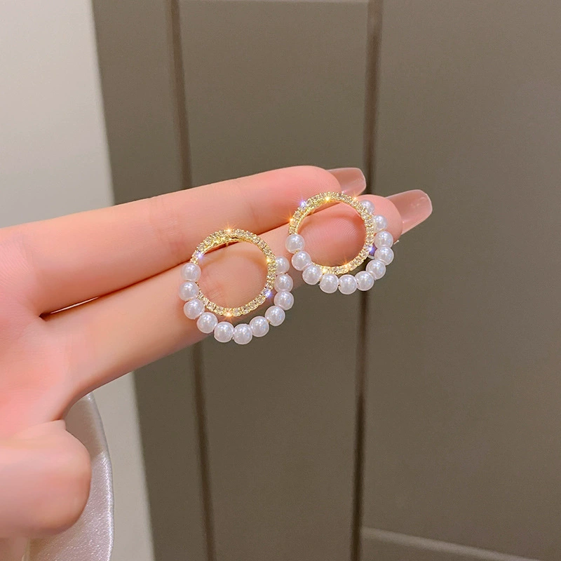 Модная серебряная игла, кольцо из жемчуга, украшение, летние серьги, образец серебро 925, французский стиль, светская роскошь, высокий уровень качества