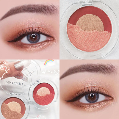 【套装】新款哑光大地色珠光眼影盘 烘焙三色饼干外贸眼影修容盘