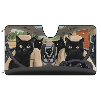 Sun shade — to Install and Store - 130cm70cm-black-cat