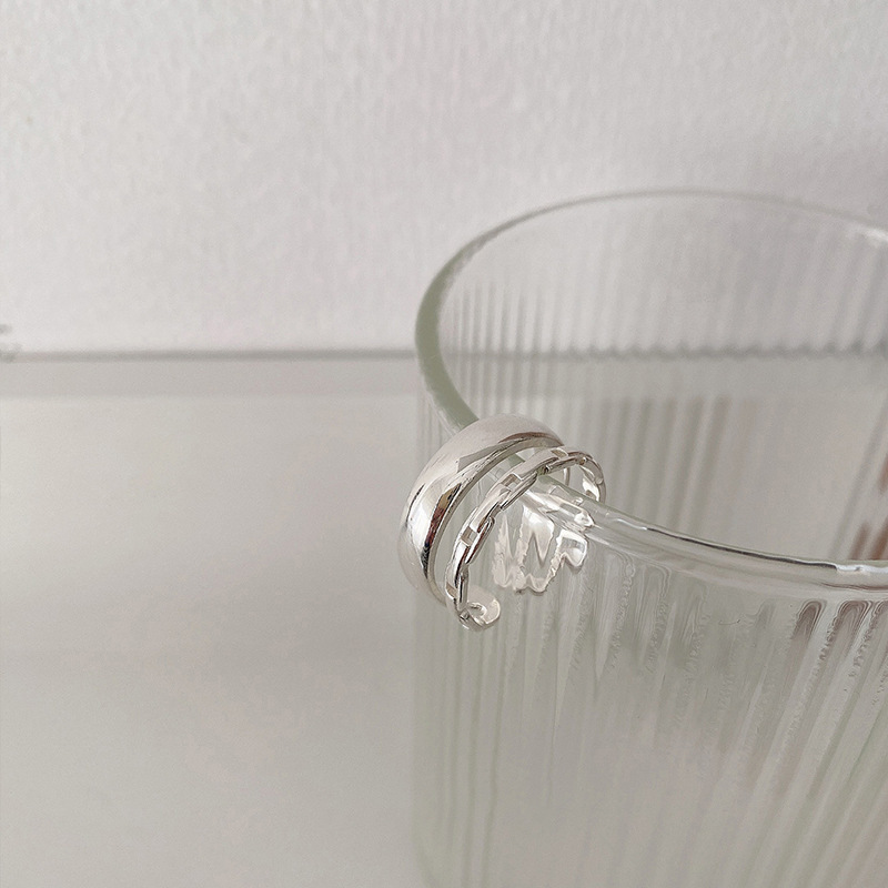 Korean Ins Style Double-Layer Glossy Open Index Finger Ring Womenu0027s Fashion Personalized Niche D