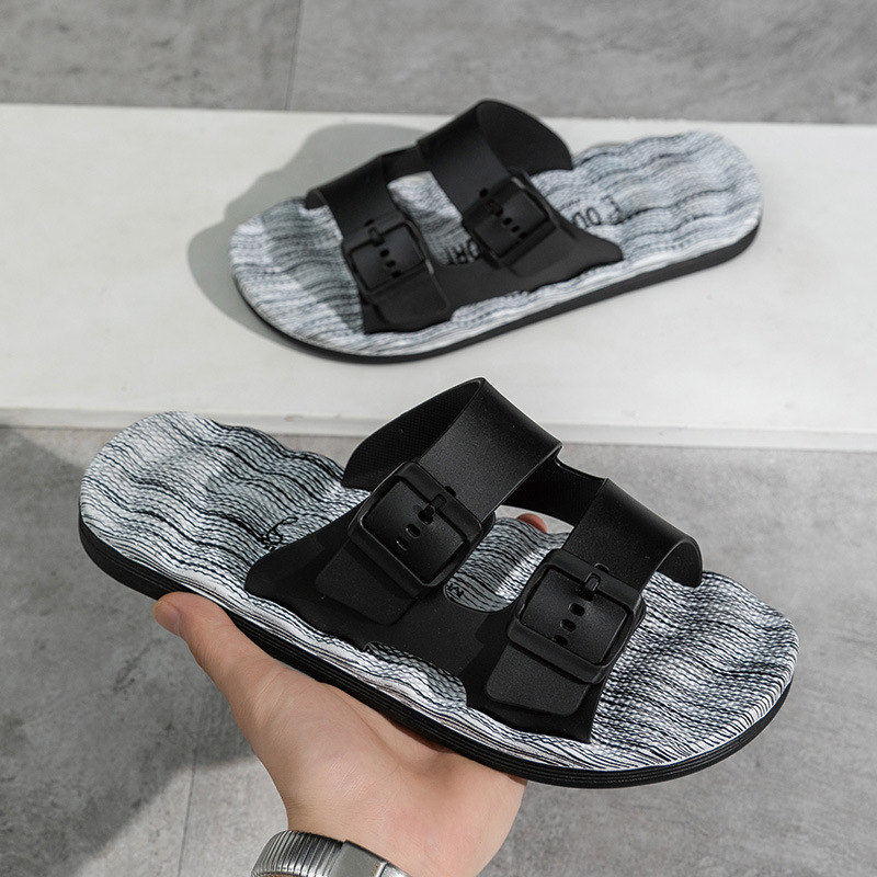Cross-Border Summer Men's Adjustable Birkenstock-Style Slippers, Large Size 49, Thick-Soled Beach Slippers, Indoor Slide Sandals Cross-Border Summer Men's Adjustable Birkenstock-Style Slippers, Large Size 49, Thick-Soled Beach Slippers, Indoor Slide Sandals