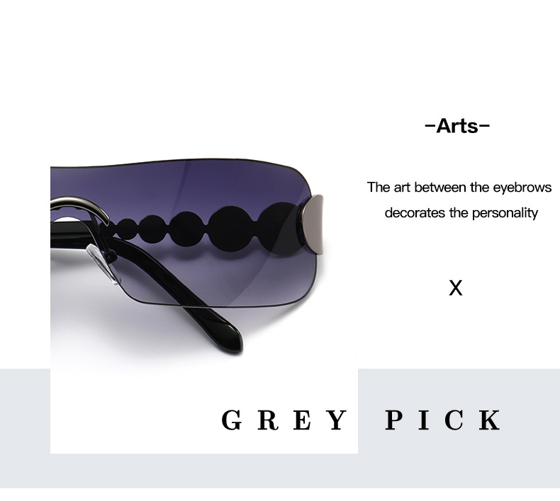 58g Weight Frameless Glasses Structure Sunglasses Classification PC, UV400 Protection Lens Material Square Glasses Style Holiday, Travel Occasion Solid Color Pattern Women's Gender Vintage Style, Classic Style Style Grey, Gold Color Vintage Style Classic Style Solid Color PC UV400 Protection Square Frameless Women's Sunglasses 4