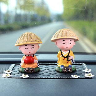 New Product Shake Your Head Calm Monk Car Ornaments Car Cute Cartoon Doll Center Console Decorations Car Accessories