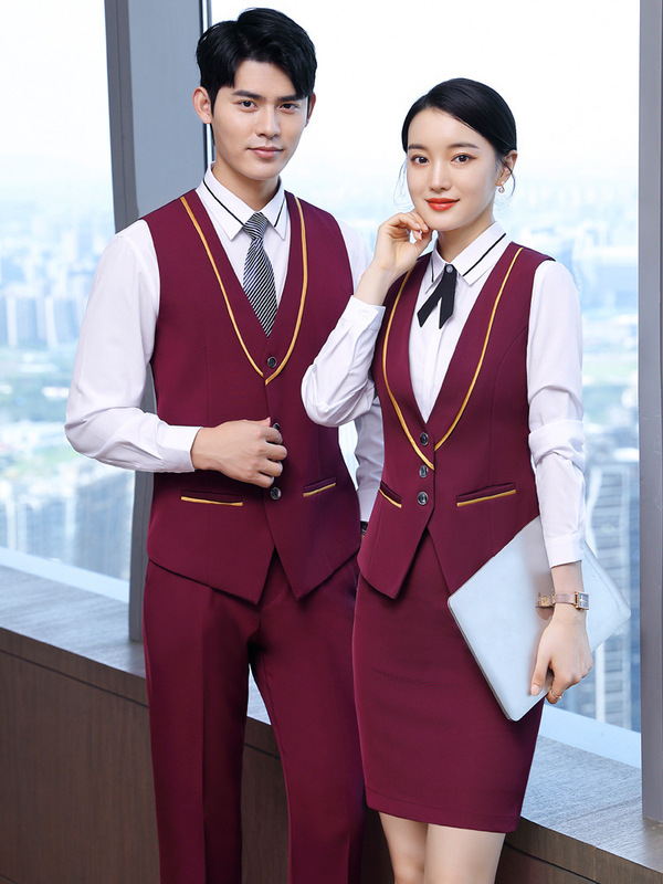 Men's and Women's Vest Professional suit Four Seasons Slim-fit Single-breasted Vest Hotel Restaurant Waiter Work Clothes Men's and Women's Vest Professional suit Four Seasons Slim-fit Single-breasted Vest Hotel Restaurant Waiter Work Clothes