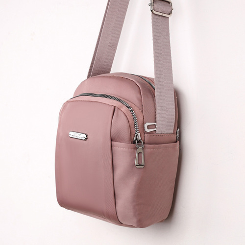 Light cloth bag, pure color, Korean new mini crossbody bag, women's small bag, Oxford cloth mobile phone bag, one-shoulder waterproof bag