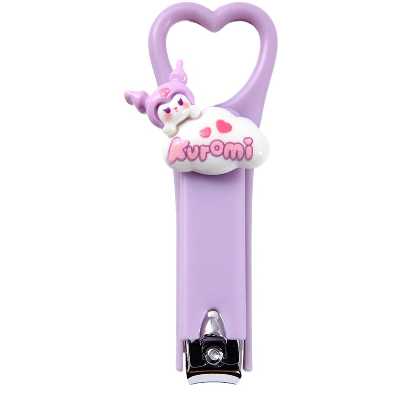 Cute Cartoon Heart-Shaped Nail Clippers Mini Girly Doll Nail Cutter Household Anti-Splash Foldable Nail Scissors