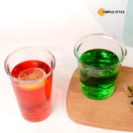 加厚简约咖啡杯透明玻璃杯夏天冷饮果汁奶昔敞口杯子反口水杯批发
