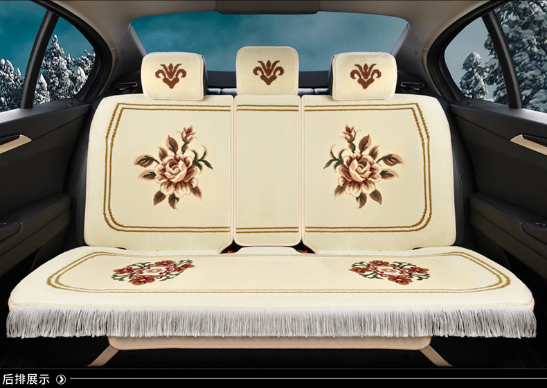 Wool Car Cushion Cashmere Blended Carpet Seat Cushion Four Seasons Universal Car Blanket Winter Full Envelope Backrest Car Seat Cover