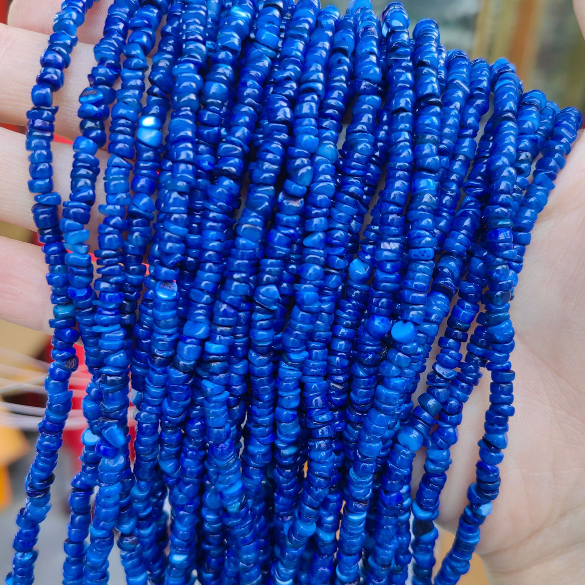 Ventas transfronterizas de conchas naturales 3mm4mm5mm mesoporo disco perlas espaciadoras semiacabadas accesorios de joyería diy