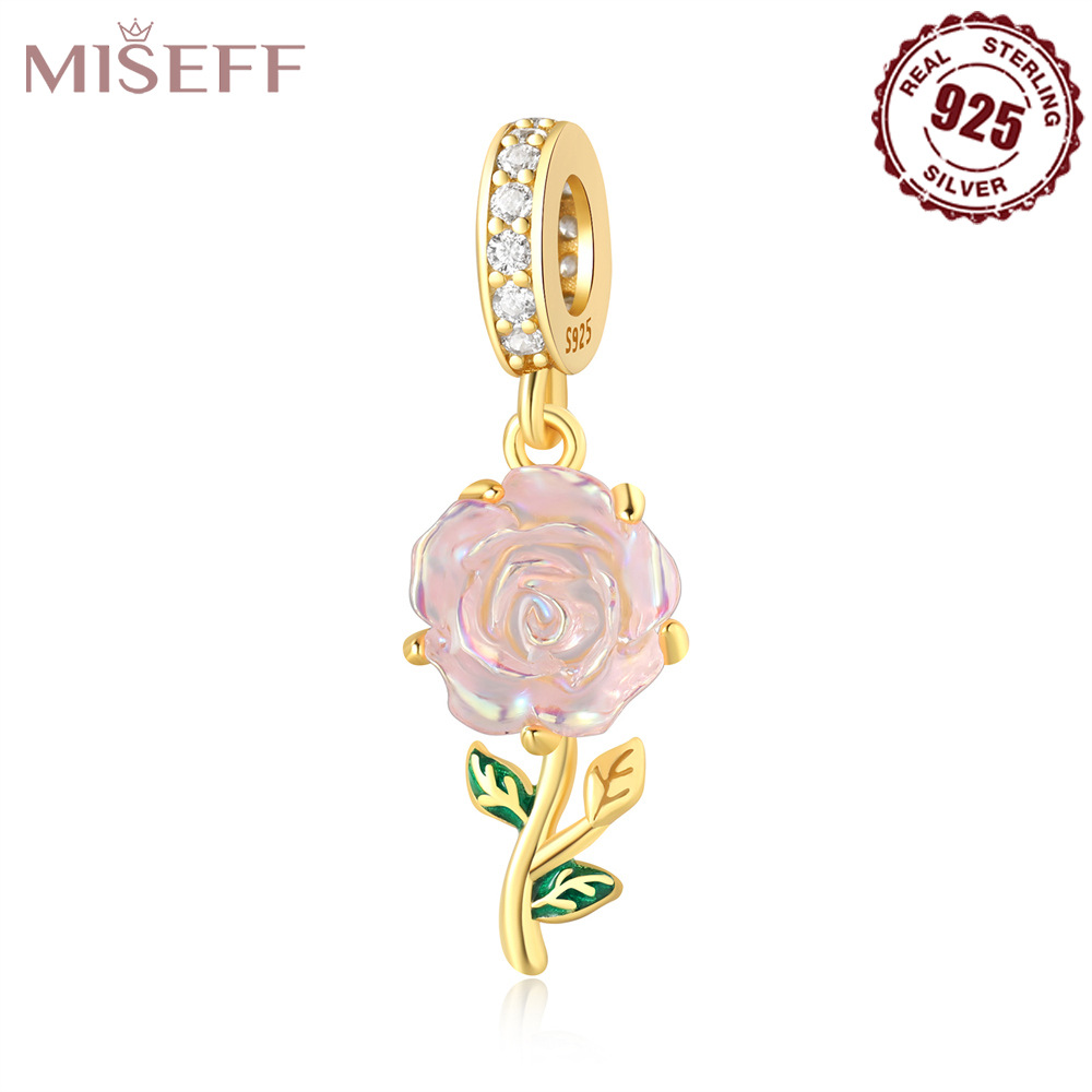 1g Weight 1 Piece 925 Sterling Silver Rose Flower Pendant