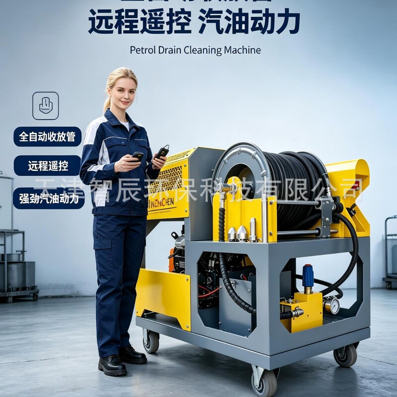 High-pressure sewer cleaning machine 200bar 37HP engine-driven large sewage discharge water jet equipment High-pressure sewer cleaning machine 200bar 37HP engine-driven large sewage discharge water jet equipment