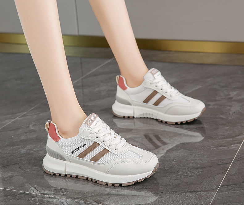 Sapatilhas de desporto em mesh para mulher calçado casual_voghion.com