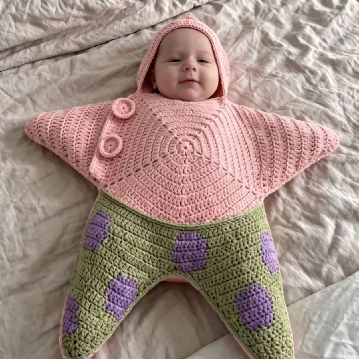 Newborn baby surrender-style swaddle, suitable for all seasons, anti-startle sleeping bag, spring, summer, autumn, newborn five-pointed star sleeping bag