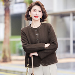 2025新款秋季妈妈装休闲小香风外套名媛风开衫宽松中老年女装