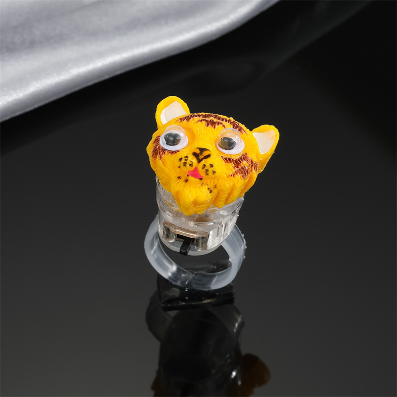 Cross-border Jewelry Cute Animal Ring Luminous Ring Creative Cartoon Children's Toy Index Finger Ring display picture 6