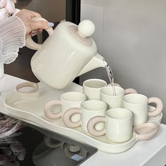 高颜値水具セット陶磁器冷水ポットティーポット水カップ家庭用高級ギフトボックスジョー移転新居新婚プレゼント
