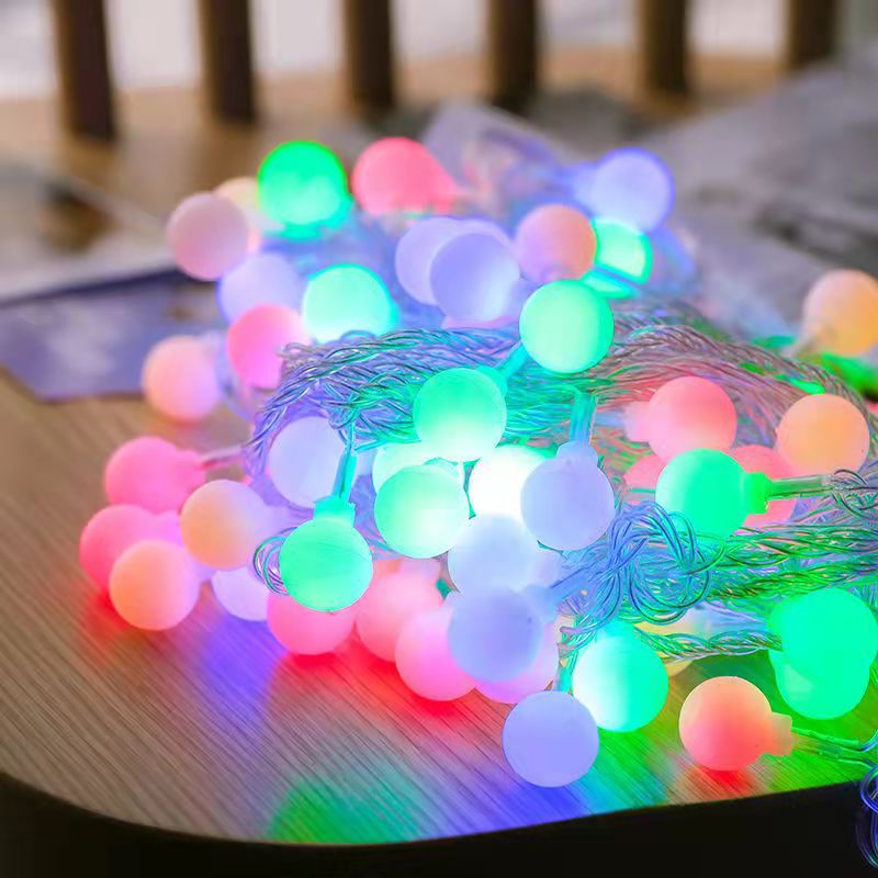 LED al aire libre acampamiento estrella luz de atmósfera pequeña bola dormitorio decoración roja de navidad pequeña luz de color