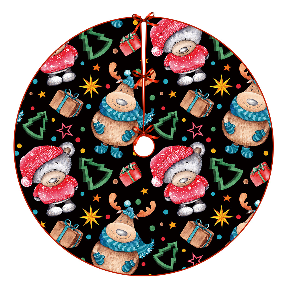 跨境新品一件定制亚马逊外贸北欧节日装饰加厚绒布数码印花树裙