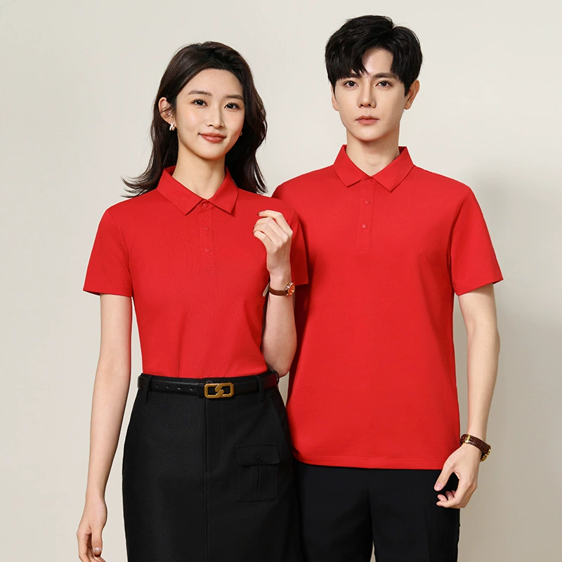 Футболка-поло высокого класса с лацканом с короткими рукавами весной 4S магазин руководство компании рабочая одежда команда футболки