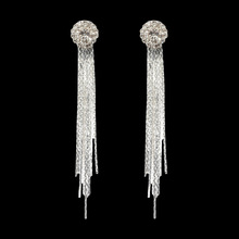 韩版时尚饰品新款wish亚马逊速卖通ebay留下水钻锆石流苏新娘耳钉