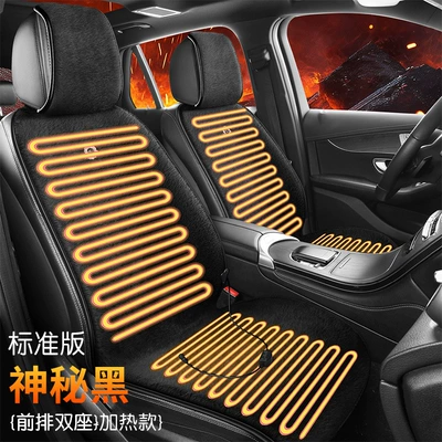 Cushion Winter Single Seat | Wool pad - heating-model-two-seats-in-the-front-row-mysterious-black